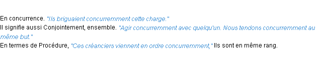 Définition concurremment ACAD 1932