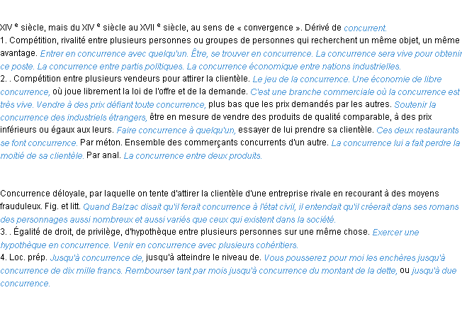 Définition concurrence ACAD 1986