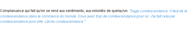 Définition condescendance ACAD 1932