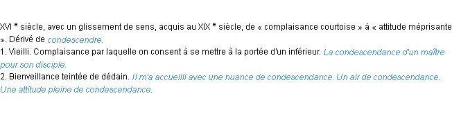 Définition condescendance ACAD 1986