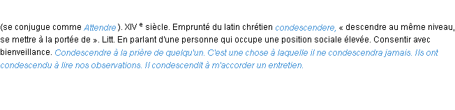 Définition condescendre ACAD 1986