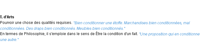 Définition conditionner ACAD 1932