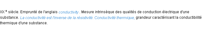Définition conductivité ACAD 1986