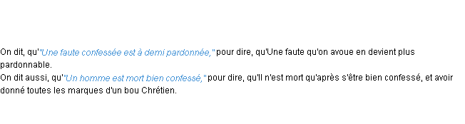 Définition confesse ACAD 1798
