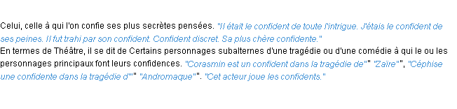 Définition confident ACAD 1932