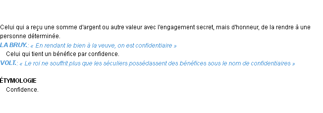 Définition confidentiaire Emile Littré