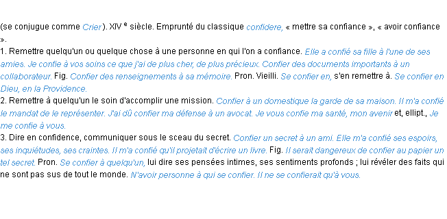 Définition confier ACAD 1986