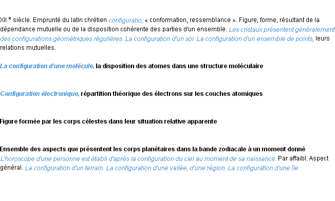 Définition configuration ACAD 1986