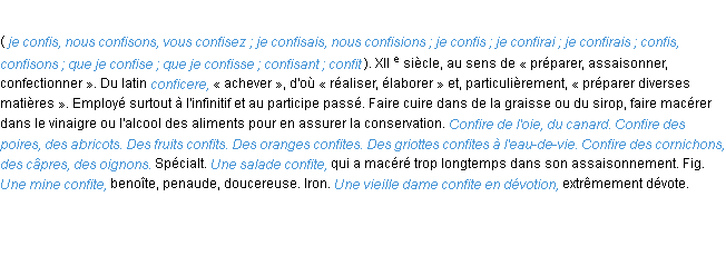 Définition confire ACAD 1986