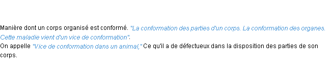 Définition conformation ACAD 1798