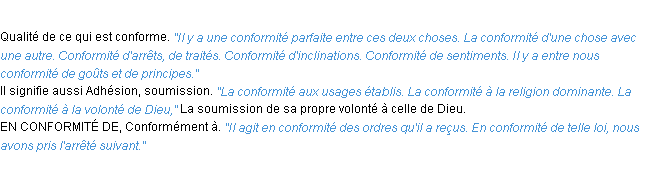 Définition conformité ACAD 1932