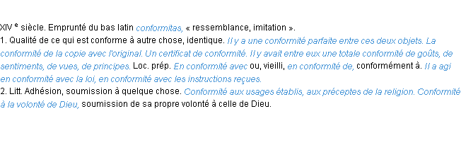 Définition conformité ACAD 1986