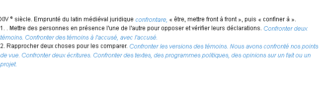 Définition confronter ACAD 1986