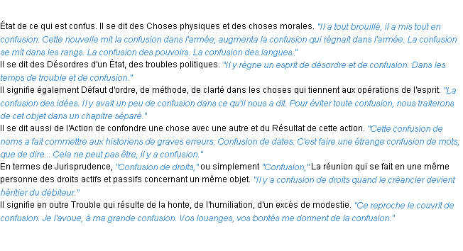 Définition confusion ACAD 1932