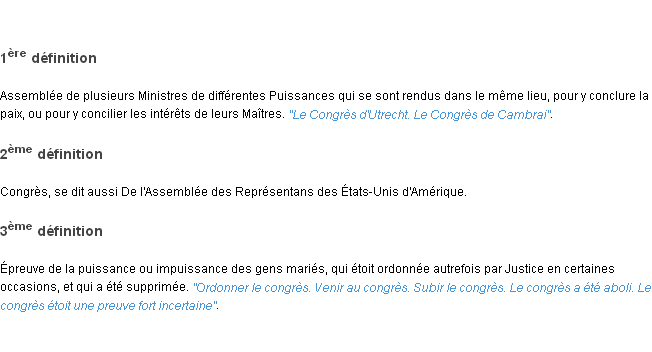 Définition congrès ACAD 1798