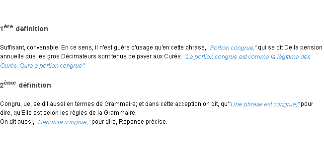 Définition congru ACAD 1798