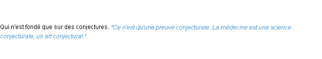 Définition conjectural ACAD 1835