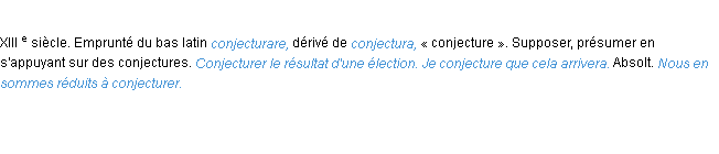 Définition conjecturer ACAD 1986