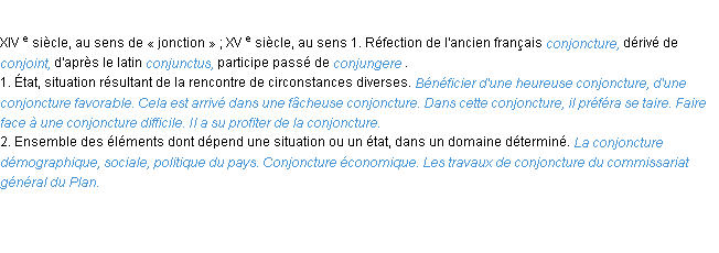 Définition conjoncture ACAD 1986