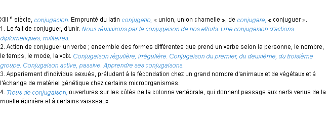 Définition conjugaison ACAD 1986