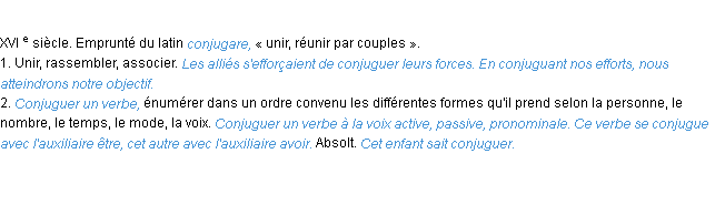 Définition conjuguer ACAD 1986