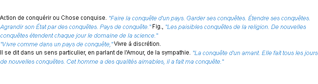 Définition conquête ACAD 1932