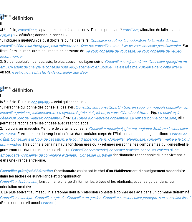Définition conseiller ACAD 1986
