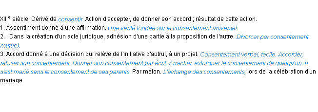 Définition consentement ACAD 1986