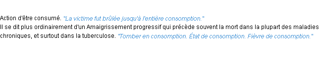 Définition consomption ACAD 1932