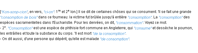 Définition consomption JF.Feraud