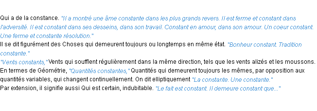 Définition constant ACAD 1932