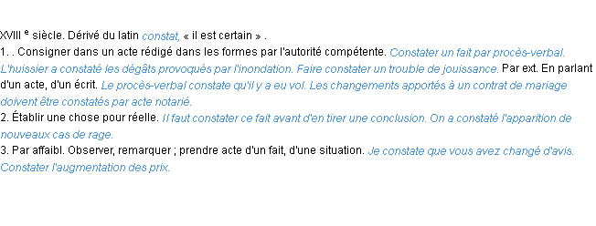 Définition constater ACAD 1986