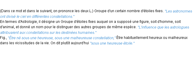 Définition constellation ACAD 1932