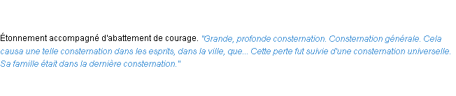 Définition consternation ACAD 1835