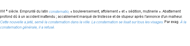 Définition consternation ACAD 1986