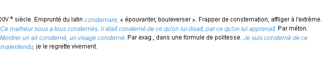 Définition consterner ACAD 1986