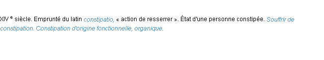 Définition constipation ACAD 1986