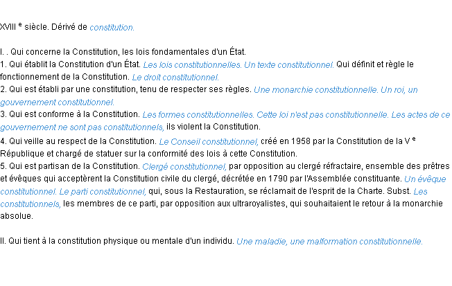 Définition constitutionnel ACAD 1986