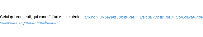 Définition constructeur ACAD 1835