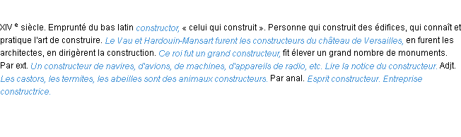 Définition constructeur ACAD 1986