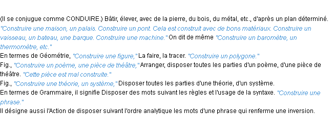 Définition construire ACAD 1932