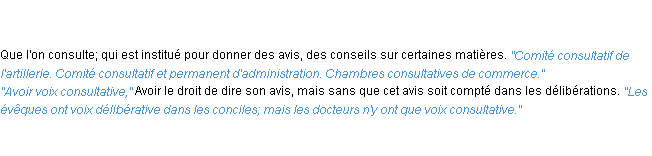 Définition consultatif ACAD 1835