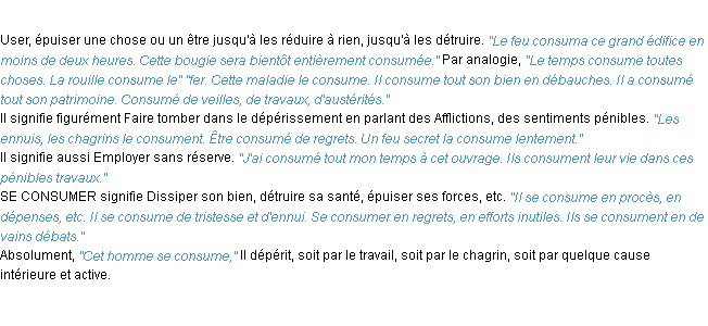 Définition consumer ACAD 1932