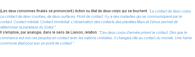 Définition contact ACAD 1932