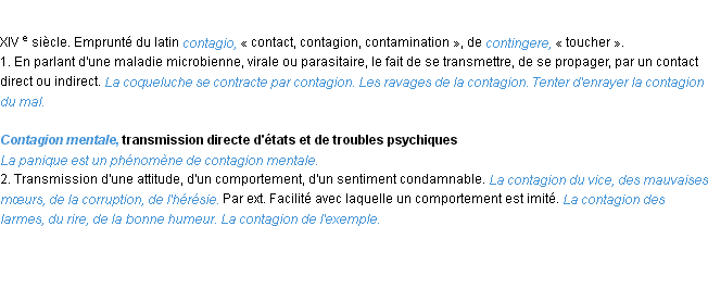 Définition contagion ACAD 1986