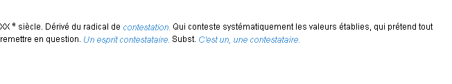 Définition contestataire ACAD 1986