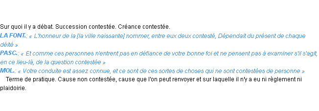 Définition conteste Emile Littré