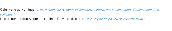 Définition continuateur ACAD 1932