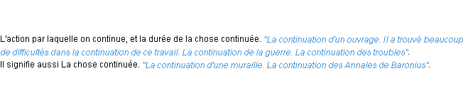 Définition continuation ACAD 1798