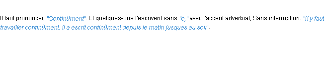 Définition continuement ACAD 1694